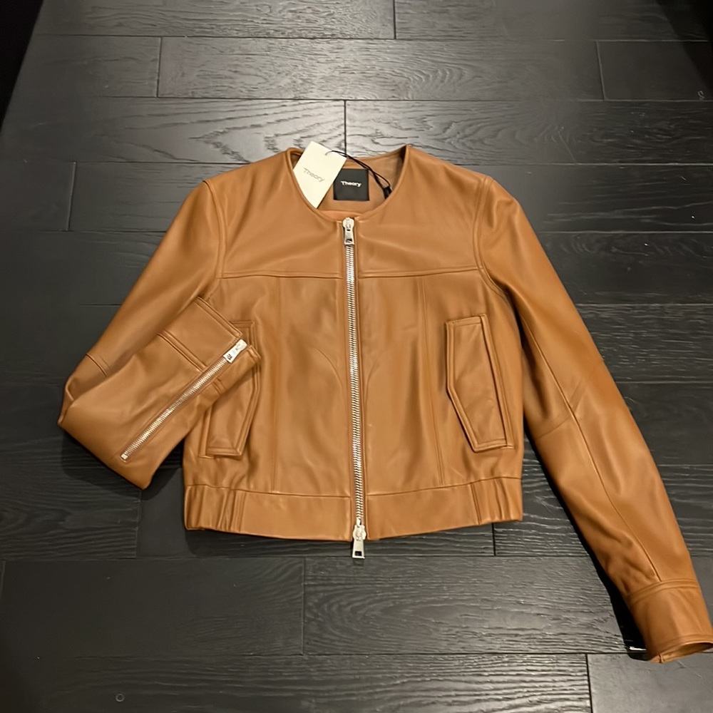Theory leather (lamb) bomber jacket